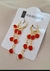 Brinco Cascata Vermelho - Folheado