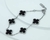 Pulseira Trevo Preta - Aço Inoxidável