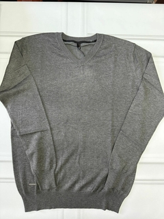 SWEATER ESCOTE EN V - GRIS CLARO en internet