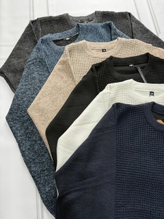 SWEATER TRAMADO - MARRÓN CLARO JASPEADO - tienda online