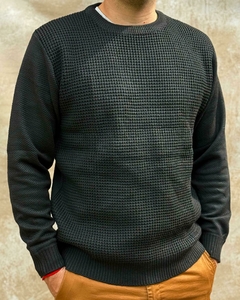 SWEATER TRAMADO - NEGRO JASPEADO - comprar online