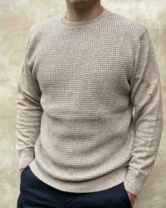 SWEATER TRAMADO - MARRÓN CLARO JASPEADO - comprar online