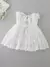 Vestidos de baile de renda com chapéu para batizado na internet