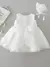 Vestido de batismo com chapéu para menina