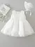 Vestido de batismo com chapéu para menina na internet