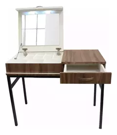 Mesa Cosmetiquera Estructura Tubular Acero Cajonera Melamina