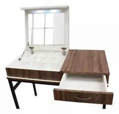 Mesa Cosmetiquera Estructura Tubular Acero Cajonera Melamina - comprar en línea