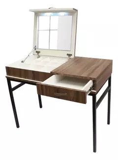 Mesa Cosmetiquera Estructura Tubular Acero Cajonera Melamina - tienda en línea