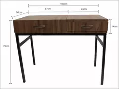 Imagen de Mesa Cosmetiquera Estructura Tubular Acero Cajonera Melamina