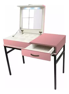 Mesa Cosmetiquera Estructura Tubular Acero Cajonera Melamina - HESTRAD S.A. DE CV