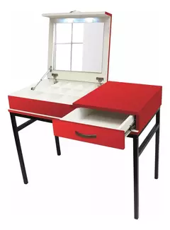 Mesa Cosmetiquera Estructura Tubular Acero Cajonera Melamina - tienda en línea