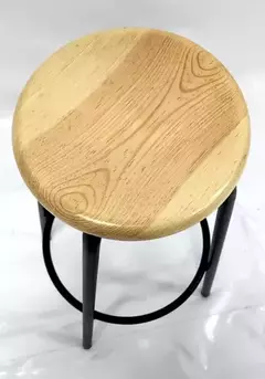 Banco Laboratorio Base Acero Tubular, Asiento De Madera Pino - tienda en línea