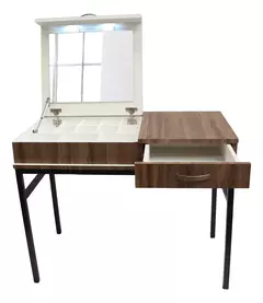 Mesa Cosmetiquera Estructura Tubular Acero Cajonera Melamina