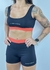 CONJUNTO BELLY - TOP +SHROTS POLIAMIDA PRETO COM FLAME