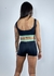 CONJUNTO BELLY - TOP +SHROTS POLIAMIDA PRETO COM MALVA na internet