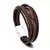 Pulseira de Couro Trançado com Aço