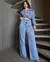 Calça Jeans Wide Leg Feminina Cintura Alta Básica Algodão - comprar online