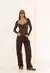 Calça Wide Leg Essentials Marrom