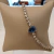 Pulseira Riviera Zircônias Com Gota Cristal Azul - Banho Ouro Branco (Rodio) - comprar online