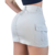 Saia Jeans Feminina Cargo Cintura Alta Bege - LojaVerdiModas