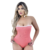 Body Feminino Malha Ribana Coral Tomara que Caia