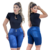 Short Jeans Feminino Pedal Escuro Lycra Cintura Alta - loja online