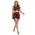 Saia Feminina Ajustável + Cropped Marrom sem Mangas Canelado - LojaVerdiModas