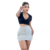 Saia Jeans Feminina Cargo Cintura Alta com Lycra - comprar online