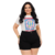 Short Jeans Feminino Plus Size Lavagens Fecho Botão e Zíper