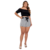 Short Listrado Feminino Cores e Blusinha Ombro a Ombro
