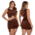Kit 2 Saia Feminina Ajustável + Cropped Canelado Cores - LojaVerdiModas