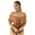 Body Feminino Malha Ribana Caramelo Ciganinha Ombro a ombro