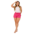 Imagem do Short Feminino de Malha Canelada Rosa Ajustável