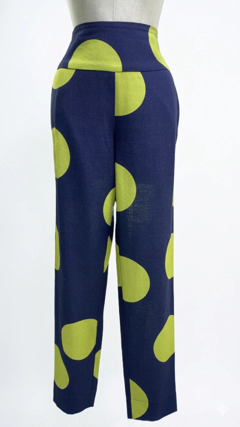 Calça Básica Estampada Poa Exclusiv-Marca Cleo Aidar
