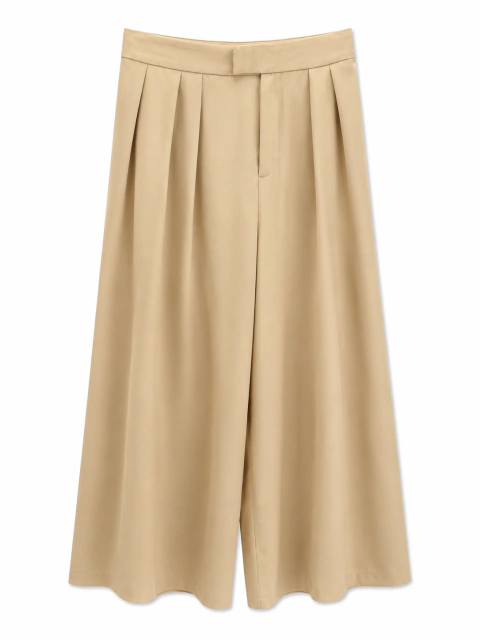Calça Pantalona Bege Elegante