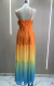 Vestido Longo Laranja com Degradê de Pôr do Sol na Barra - loja online