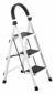 Escalera Plegable Tubos De Acero Gruesos 3 Peldaños Blanca en internet