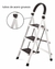 Escalera Plegable Tubos De Acero Gruesos 3 Peldaños Blanca - comprar en línea