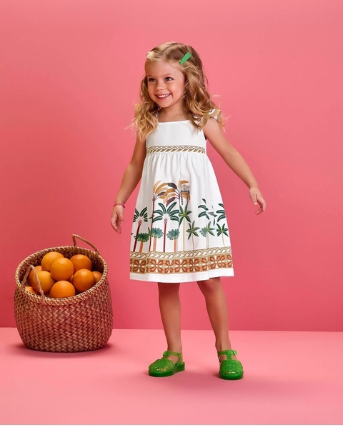 Vestido estampado de coqueiro nanai