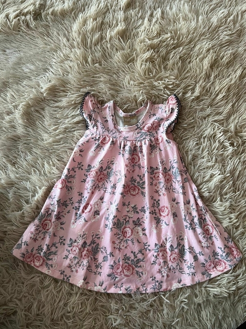 Vestido rosa estampado milon