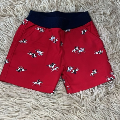 Short vermelho estampado