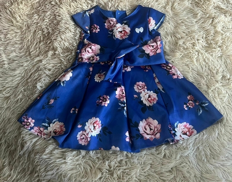 Vestido azul estampado milon - comprar online