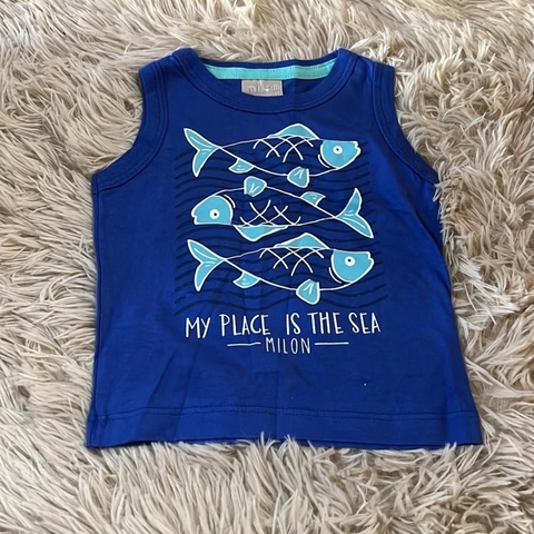 Camiseta estampada azul