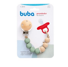 PRENDEDOR DE CHUPETA SILICONE E BAMBU - BUBA - comprar online