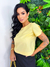 Blusa Jana Cropped Manga Curta com Detalhes em Botões | Thays Balla - comprar online