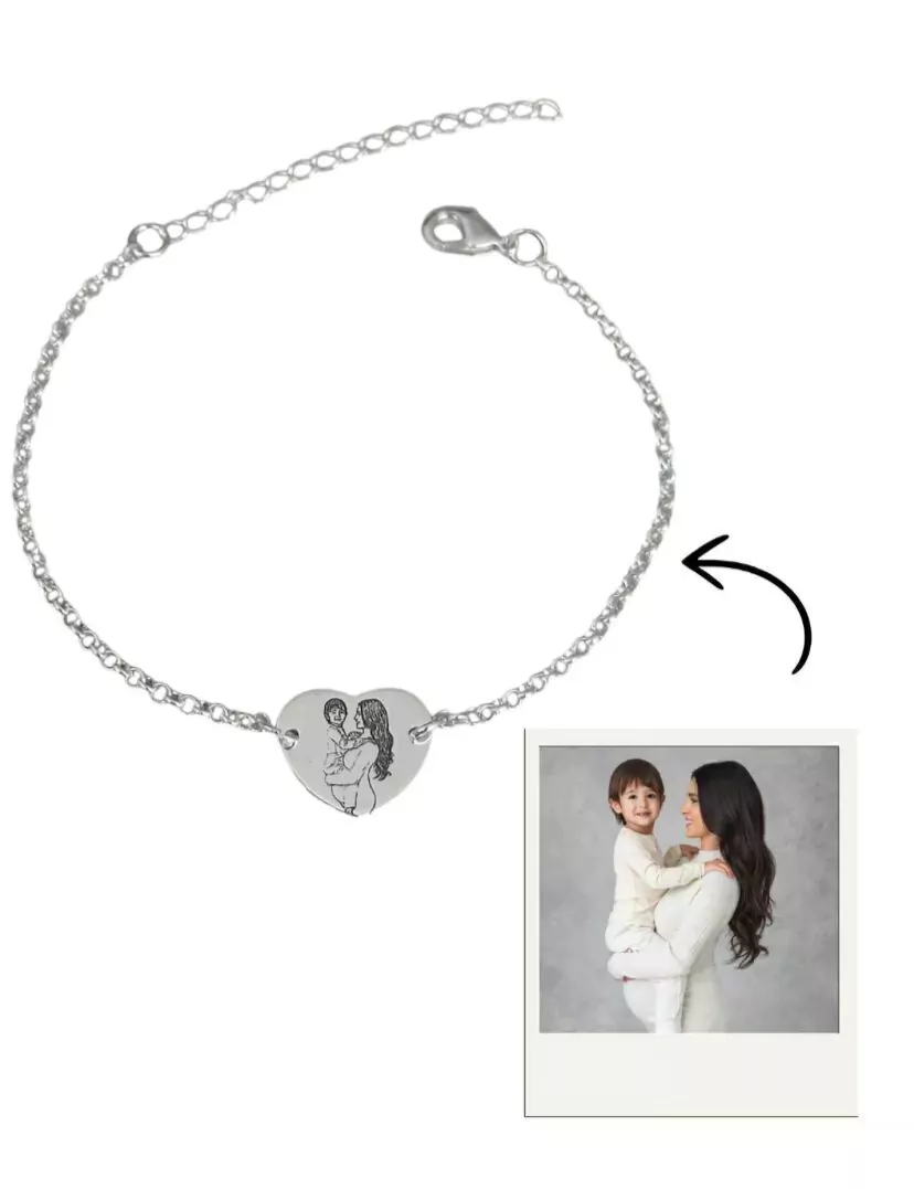Pulseira personalizada foto - coração