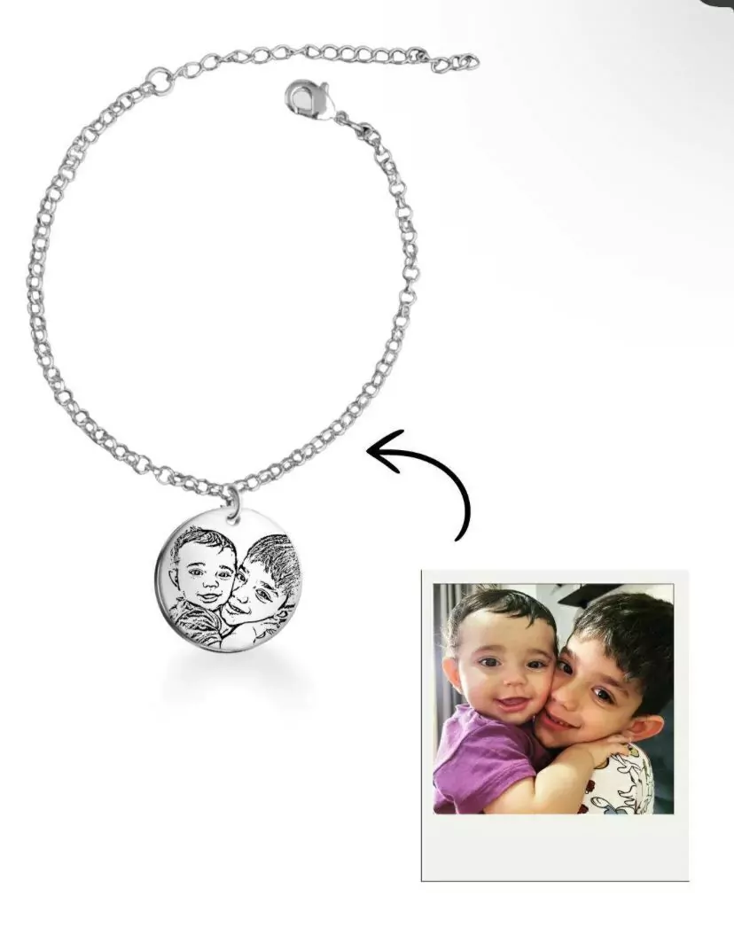 Pulseira personalizada foto - medalha 1,5cm