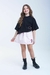 Conjunto T-Shirt Over Laço e Saia Recorte - Travessura Kids