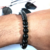Pulsera de piedra Ónix brillante 8mm y Hematita 8mm en Hilo chino encerado ajustable - comprar en línea