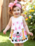 Vestido sin mangas con diseño de vaca y jirafa lindos para niña.